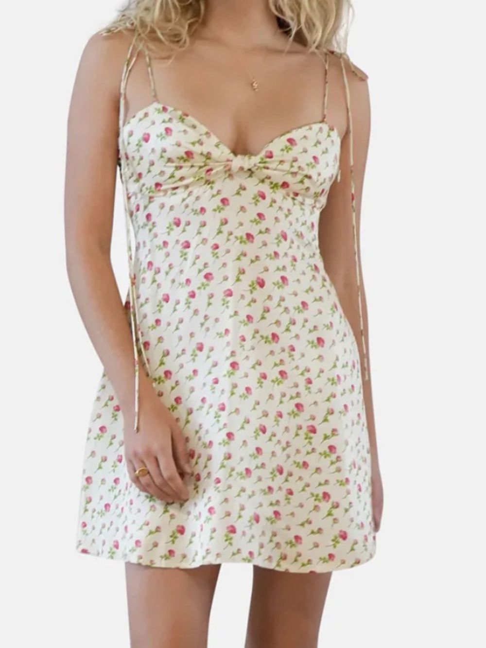 For Love & Lemons Adira Mini Dress Cream